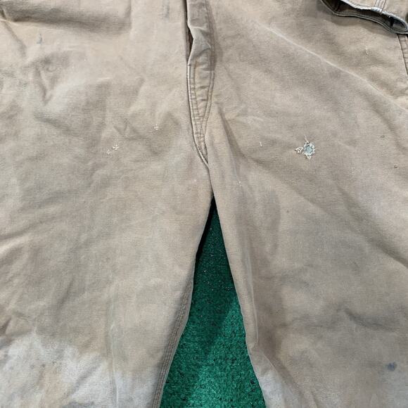 VINTAGE MEN'S CARHARTT 44 REGULAR QUILT LINED BROWN COVERALLS 996QZR USA - Picture 6 of 16